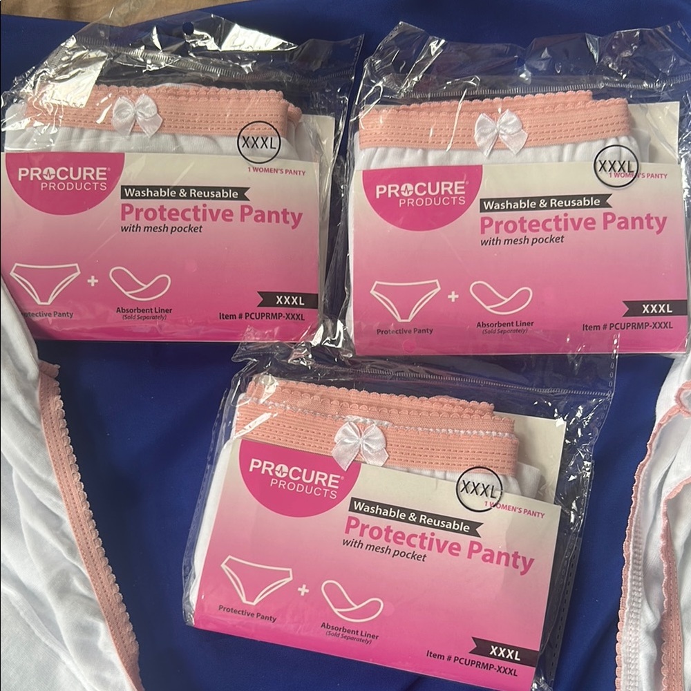 Pink and White Lace Trim Panties lot of 3